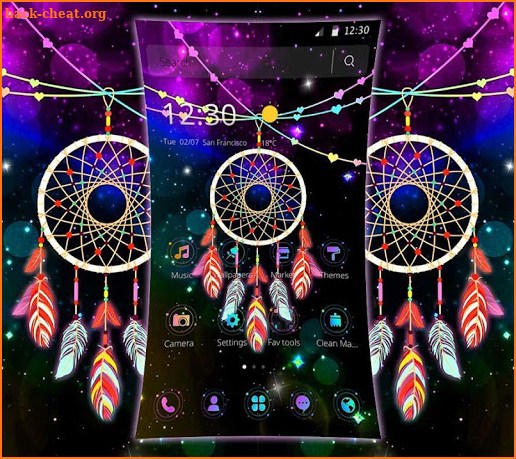 Colorful Neon Dream Catcher Theme screenshot
