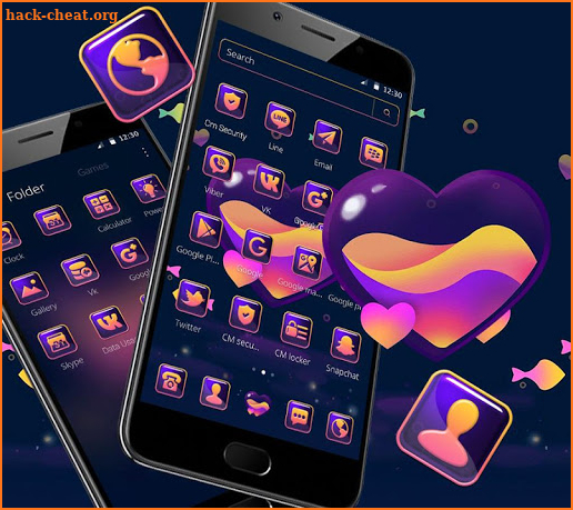 Colorful Neon Love Heart Launcher Theme 💖 screenshot