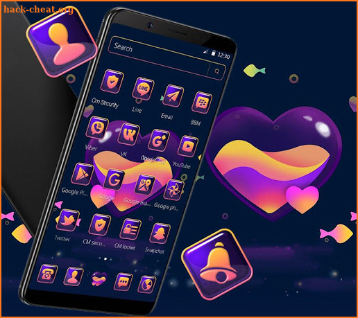 Colorful Neon Love Heart Launcher Theme 💖 screenshot