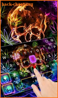 Colorful Neon Skull Weed Keyboard Theme screenshot