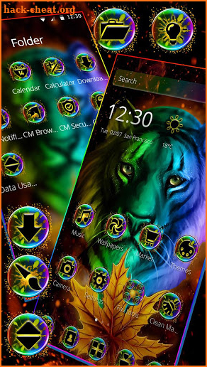 Colorful Neon Tiger Theme screenshot