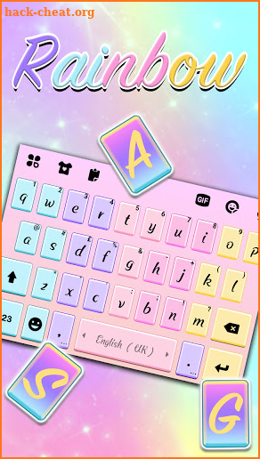Colorful Rainbow Keyboard Background screenshot