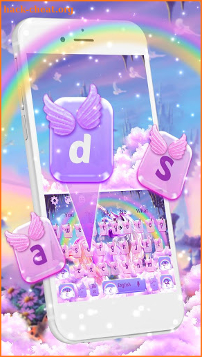 Colorful Rainbow Unicorn Keyboard Theme screenshot