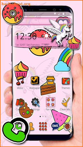 Colorful Rainbow Unicorn Theme screenshot