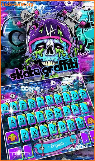 Colorful Skull Skate Graffiti Keyboard Theme screenshot