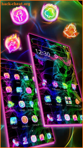 Colorful Smoke Neon Light Theme screenshot