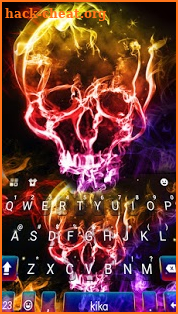 Colorful Smoke Skull Keyboard Theme screenshot