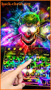 Colorful Smokey Neon Skull screenshot