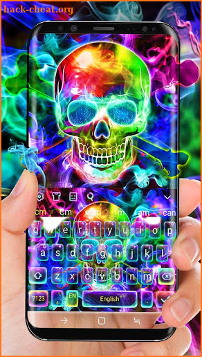 Colorful Smokey Neon Skull Cool screenshot