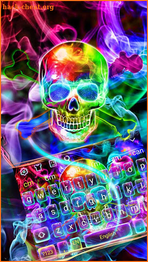 Colorful Smokey Neon Skull Cool screenshot