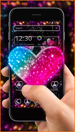 Colorful Sparkling Heart Theme screenshot