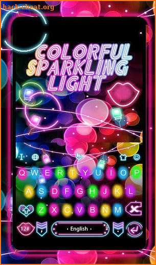 Colorful Sparkling Light Keyboard Theme screenshot