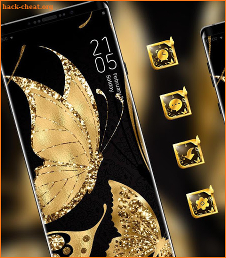 Colorful theme Golden butterfly screenshot