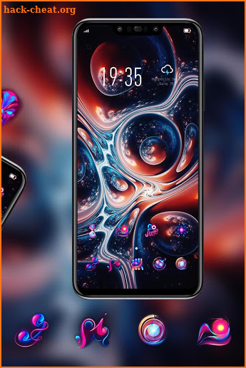 Colorful theme Red bubble starry sky art screenshot