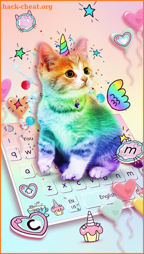Colorful Unicorn Cat keyboard screenshot