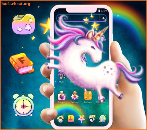 Colorful Vintage Unicorn Theme screenshot