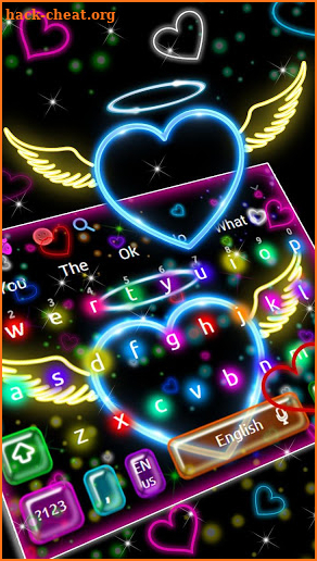 Colorfull Neon Heart Keyboard screenshot