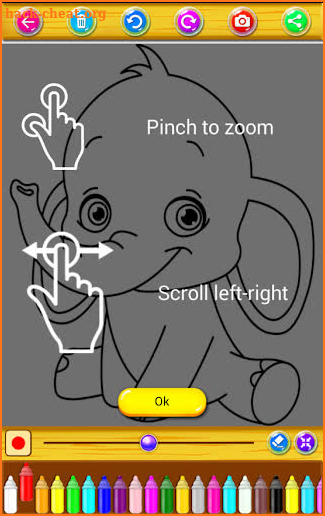 Coloring Book Baby Elephant screenshot