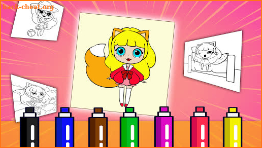 Coloring book dolls. Foxy Doll screenshot