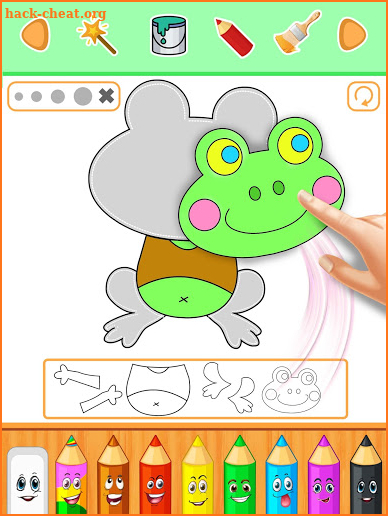 Coloring book puzzle pages screenshot