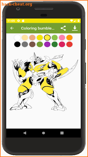 Coloring Bumble bee and Optimus screenshot