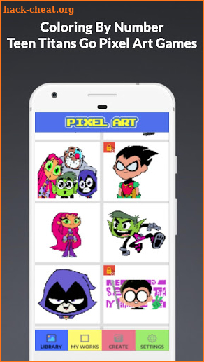 Coloring By Number Teen Titans Go Pixel Art Games screenshot
