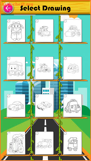 Coloring Cartoon Little Cars screenshot