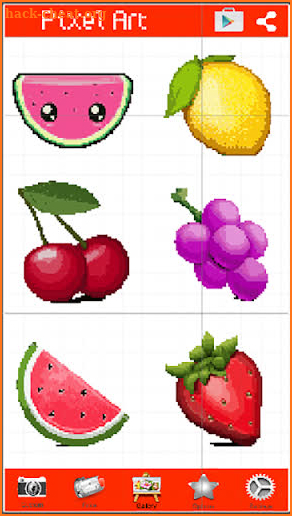 Coloring Fruits Pixel Art Fruit Color By Number screenshot