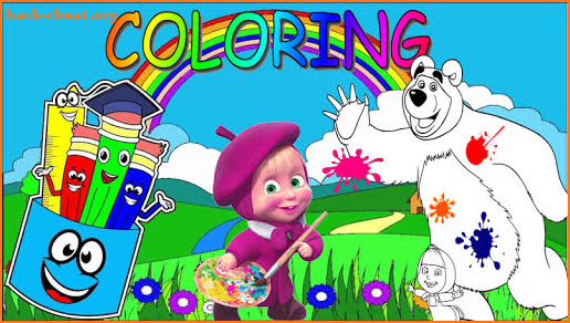 Coloring Pages of Masha - Little Girl and The Bear screenshot