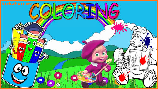 Coloring Pages of Masha - Little Girl and The Bear screenshot