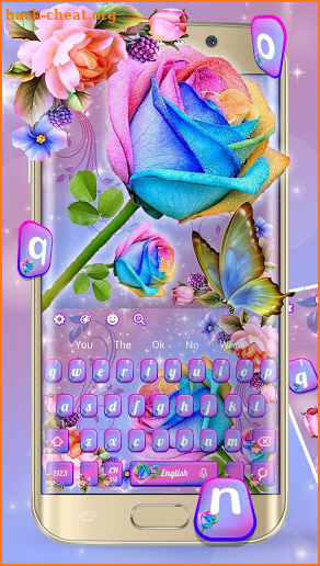 Colourful Rose Shiny Keyboard Theme screenshot
