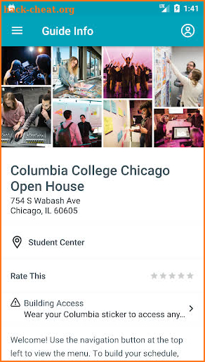 Columbia Admissions Events screenshot