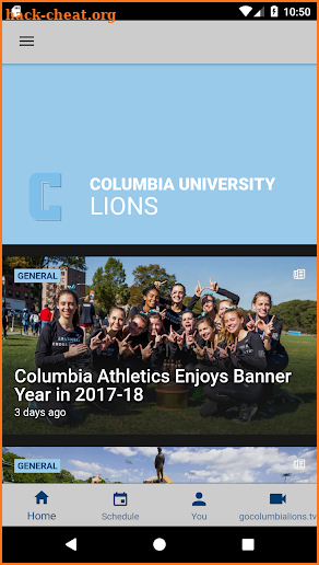 Columbia Athletics screenshot