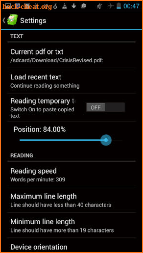 Comfort Reader - speed reading screenshot