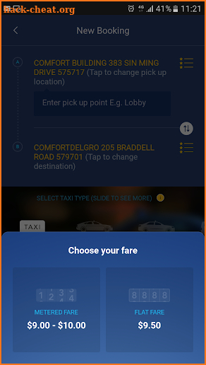 ComfortDelGro Taxi Booking App screenshot