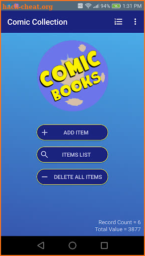 Comic Book Magazine Collection Inventory Database screenshot