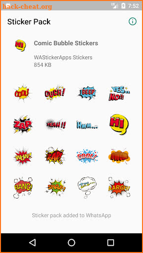 Comic Bubble stickers for WhatsApp WAStickerApps screenshot