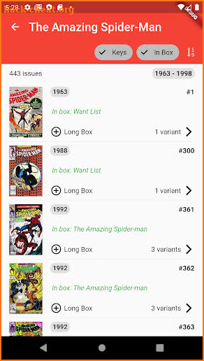 Comic Run - Comic Database, Keys & Collection App screenshot