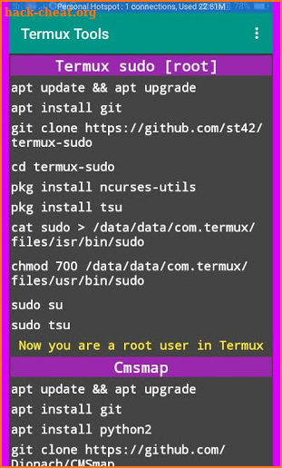 Commands and Tools for Termux screenshot