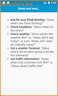 Commands for Alexa screenshot
