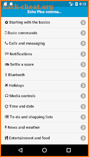 Commands for Amazon Echo Plus screenshot
