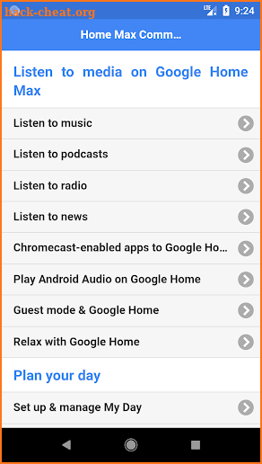 Commands for Google Home Max screenshot
