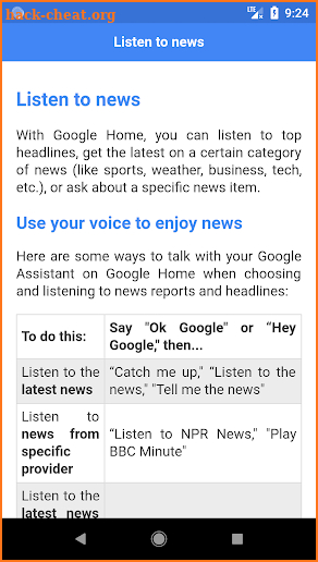 Commands for Google Home Max screenshot