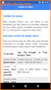 Commands for Google Home Mini screenshot