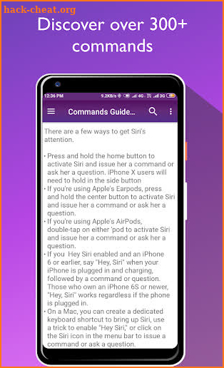 Commands Guide For Siri screenshot