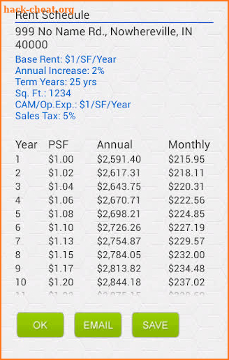 Commercial Rent Calculator screenshot