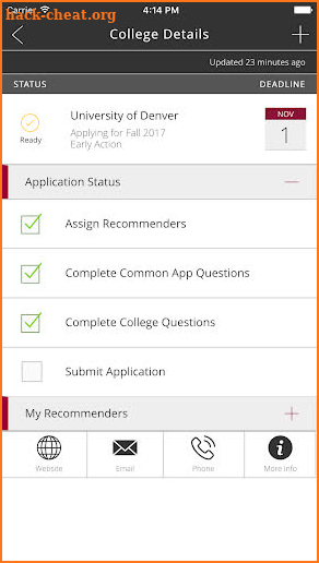 Common App onTrack screenshot