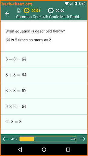Common Core Math 4th Grade: Practice Tests, Prep screenshot