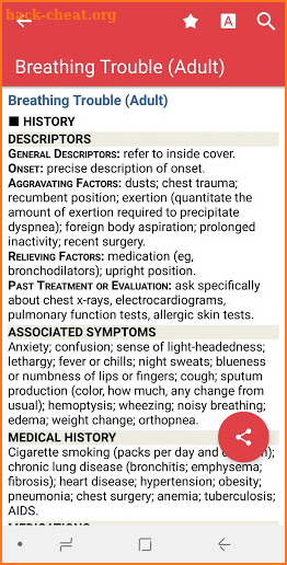 Common Symptom Guide screenshot
