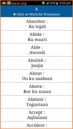 Common Words English to Somali screenshot
